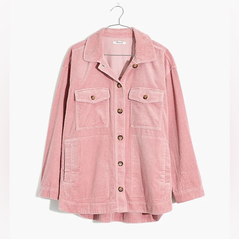 Madewell Corduroy Oversized Shirt-Jacket Shacket‎ Pink Size XS - Fits to Medium
